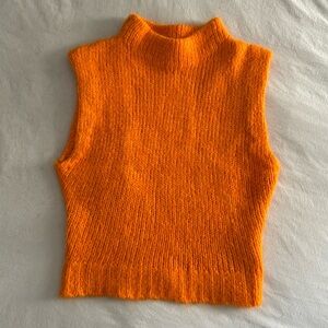 ZARA Orange Turtleneck Sweater Vest